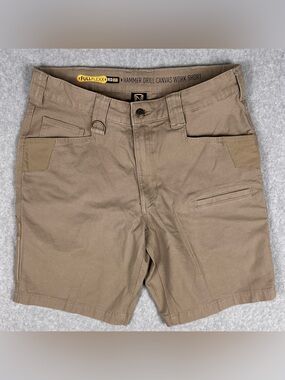 Noble Outfitters Hammer Drill Canvas Work Shorts Mens 32 Brown FullFlexx Utility